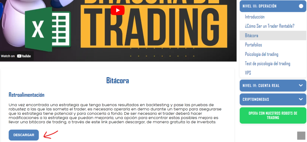 bitacora de trading